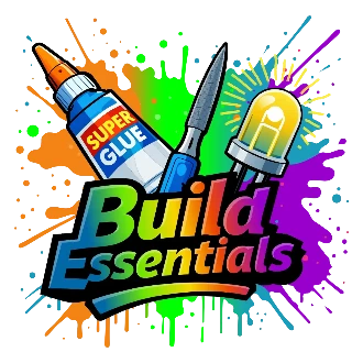 3D printing Build Essentials category graphic featuring adhesive, scraper and build-plate accessories.